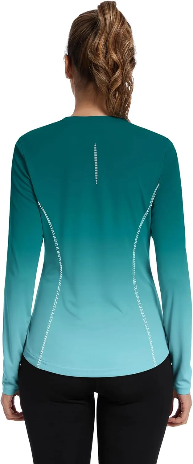 Avoogue Women UPF 50  UV Shirts Long Sleeve with Thumb Holes Workout Sun Shirt Quick Dry Athletic Hiking Running Tops