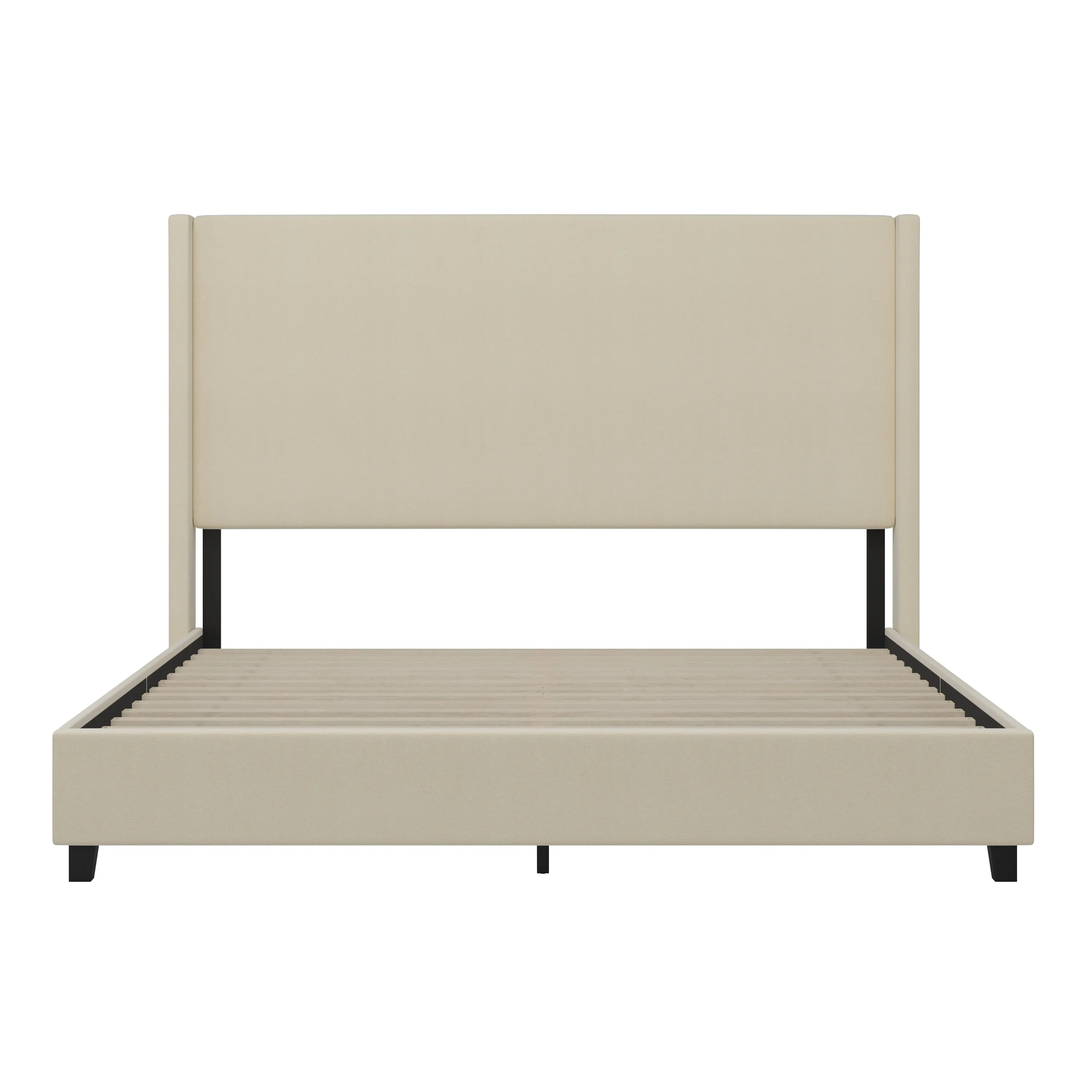 Beige King Size Platform Bed YK-1077-BEIGE-K-GG