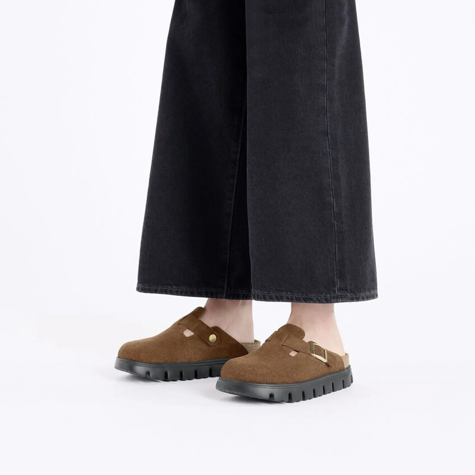 Birkenstock Boston Chunky Narrow Clog (Women) - Dark Tea Suede