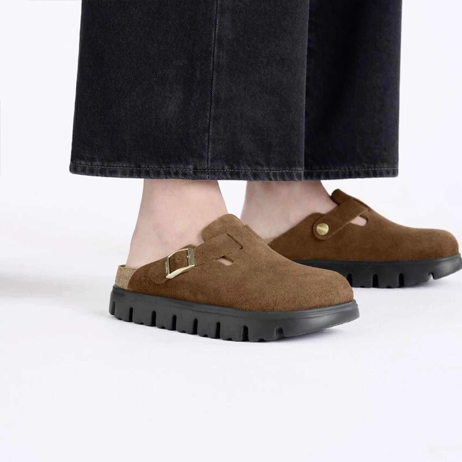 Birkenstock Boston Chunky Narrow Clog (Women) - Dark Tea Suede