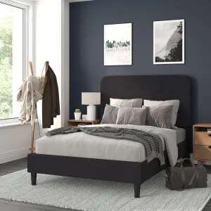 Black Full Size Platform Bed HG-3WPB21-F02-F-BK-GG