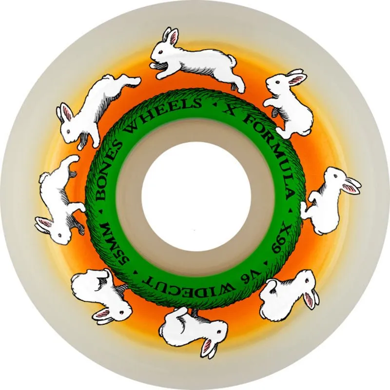 Bones 54mm 99a V6 Wide-Cut X-Formula Runny Bunny Skateboard Wheels 4pk
