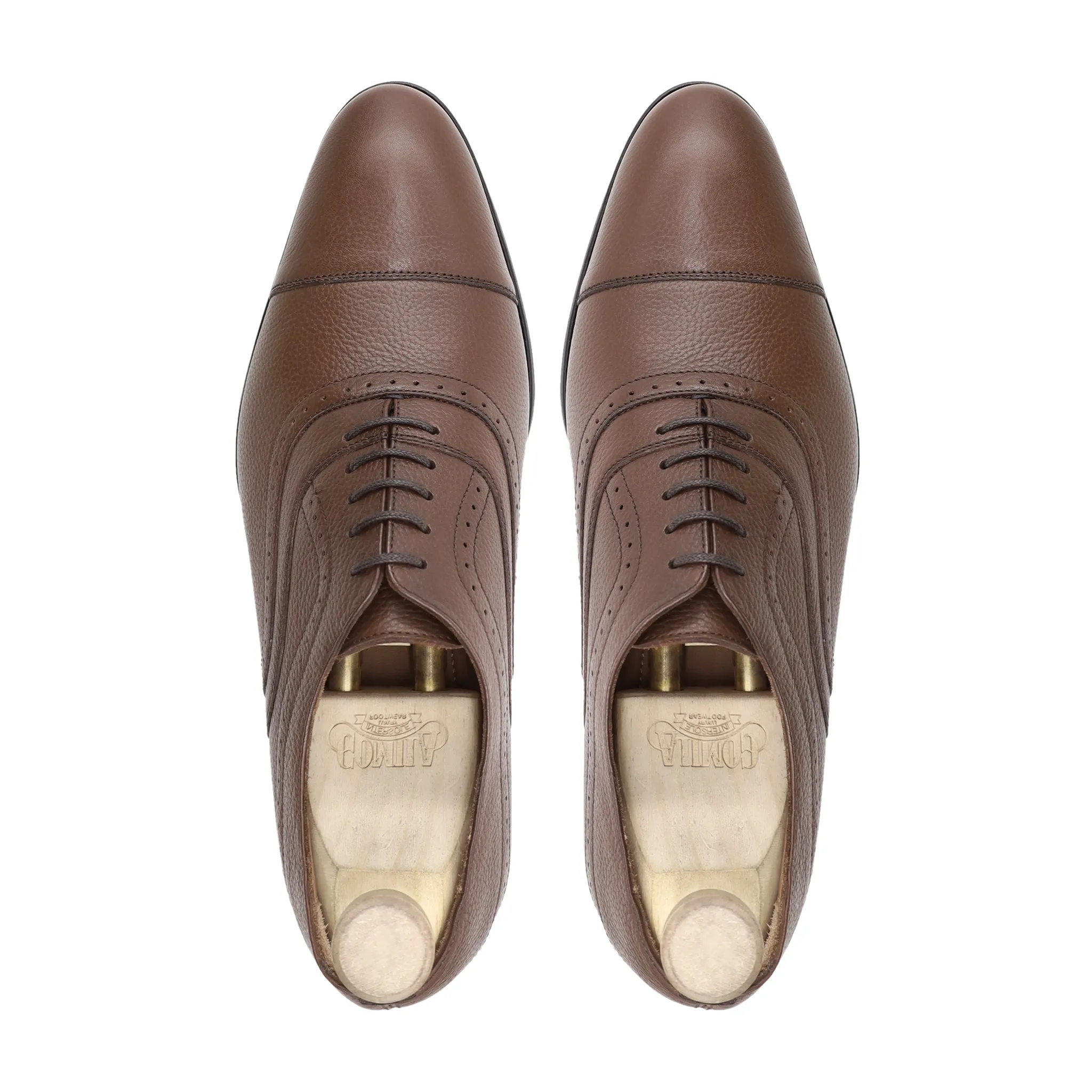 Bregenz - Men's Brown Pebble Grain Leather Oxford Shoe