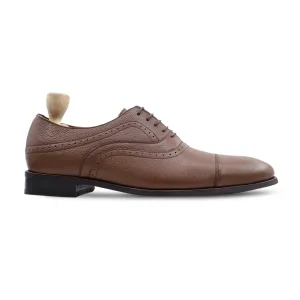 Bregenz - Men's Brown Pebble Grain Leather Oxford Shoe