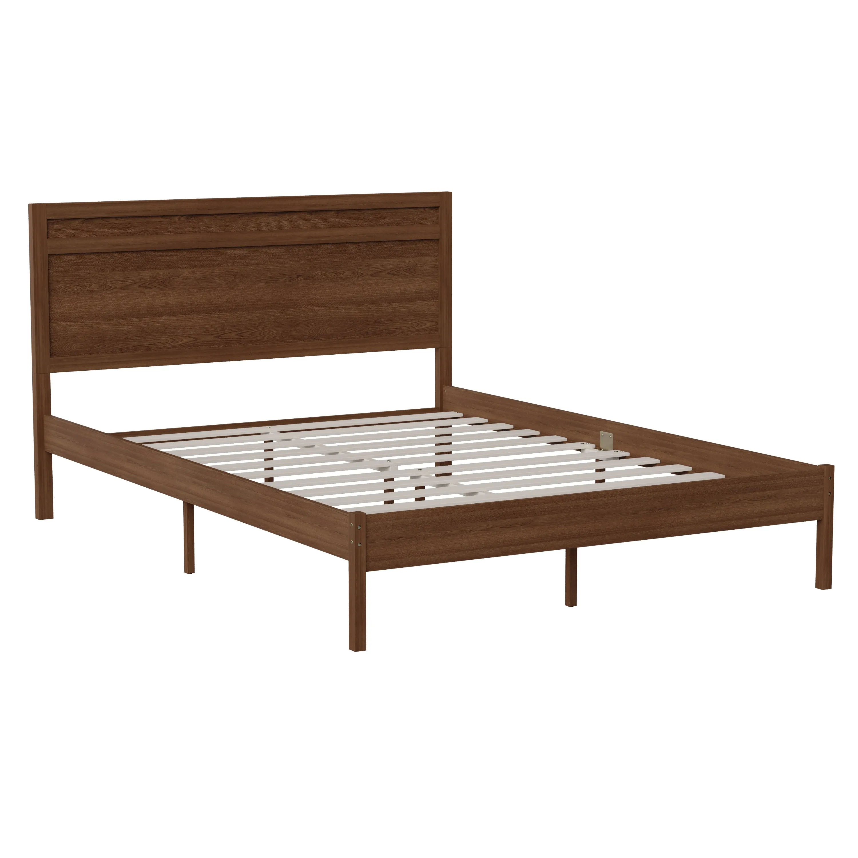 Brown Queen Wood Platform Bed MG-09003QB-Q-BRN-GG