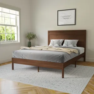 Brown Queen Wood Platform Bed MG-09003QB-Q-BRN-GG