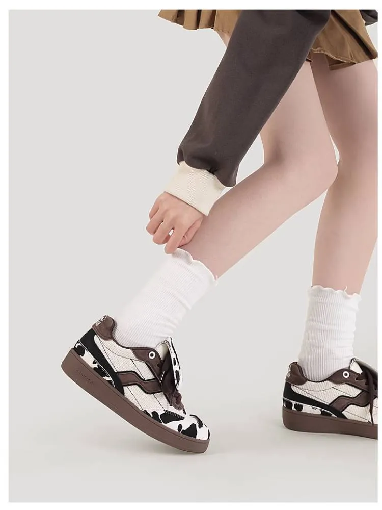 Cow white skateboard shoes【s0000008300】