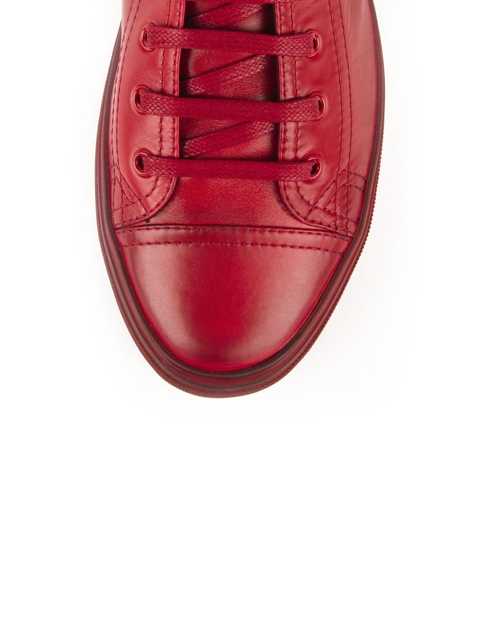 Distressed Jersey High-Top Sneakers - Rouge