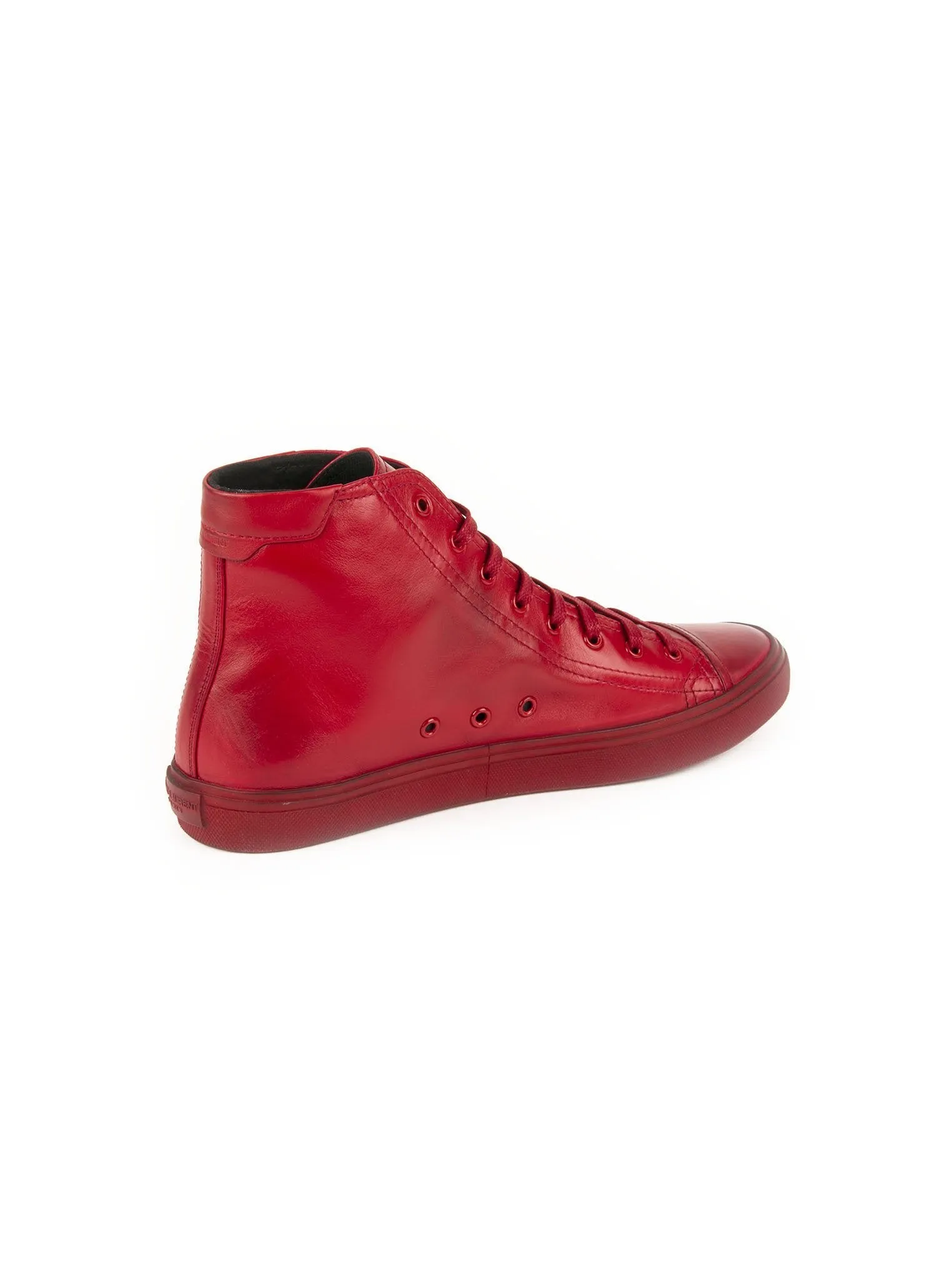 Distressed Jersey High-Top Sneakers - Rouge