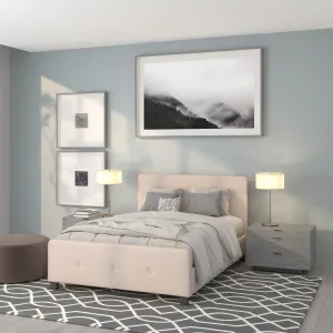 Full Platform Bed-Beige HG-18-GG
