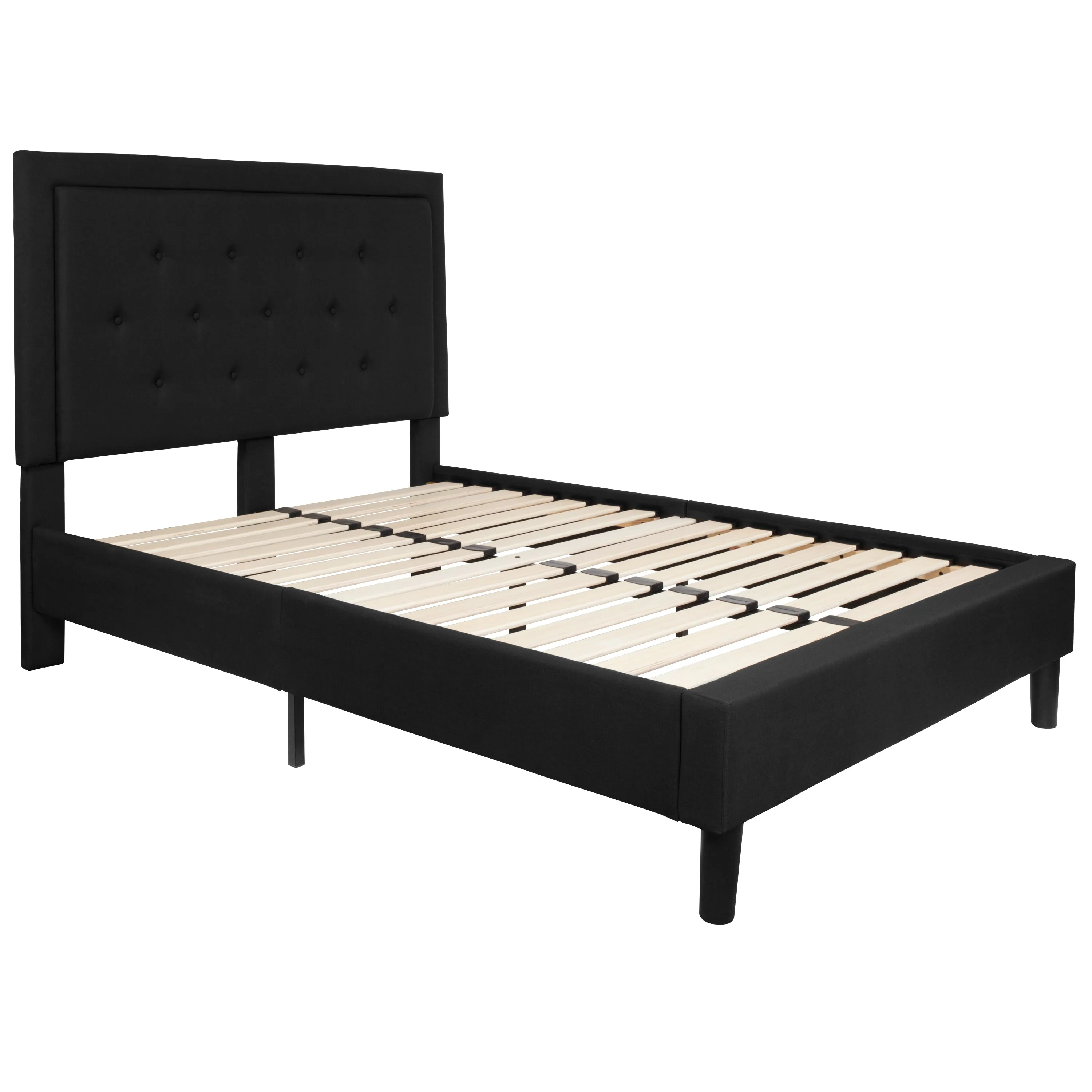 Full Platform Bed-Black SL-BK5-F-BK-GG
