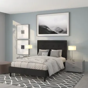 Full Platform Bed-Black SL-BK5-F-BK-GG