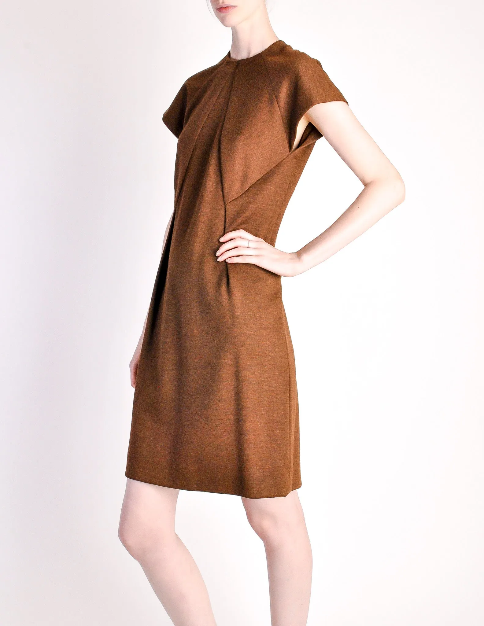 Geoffrey Beene Vintage Brown Wool Dress