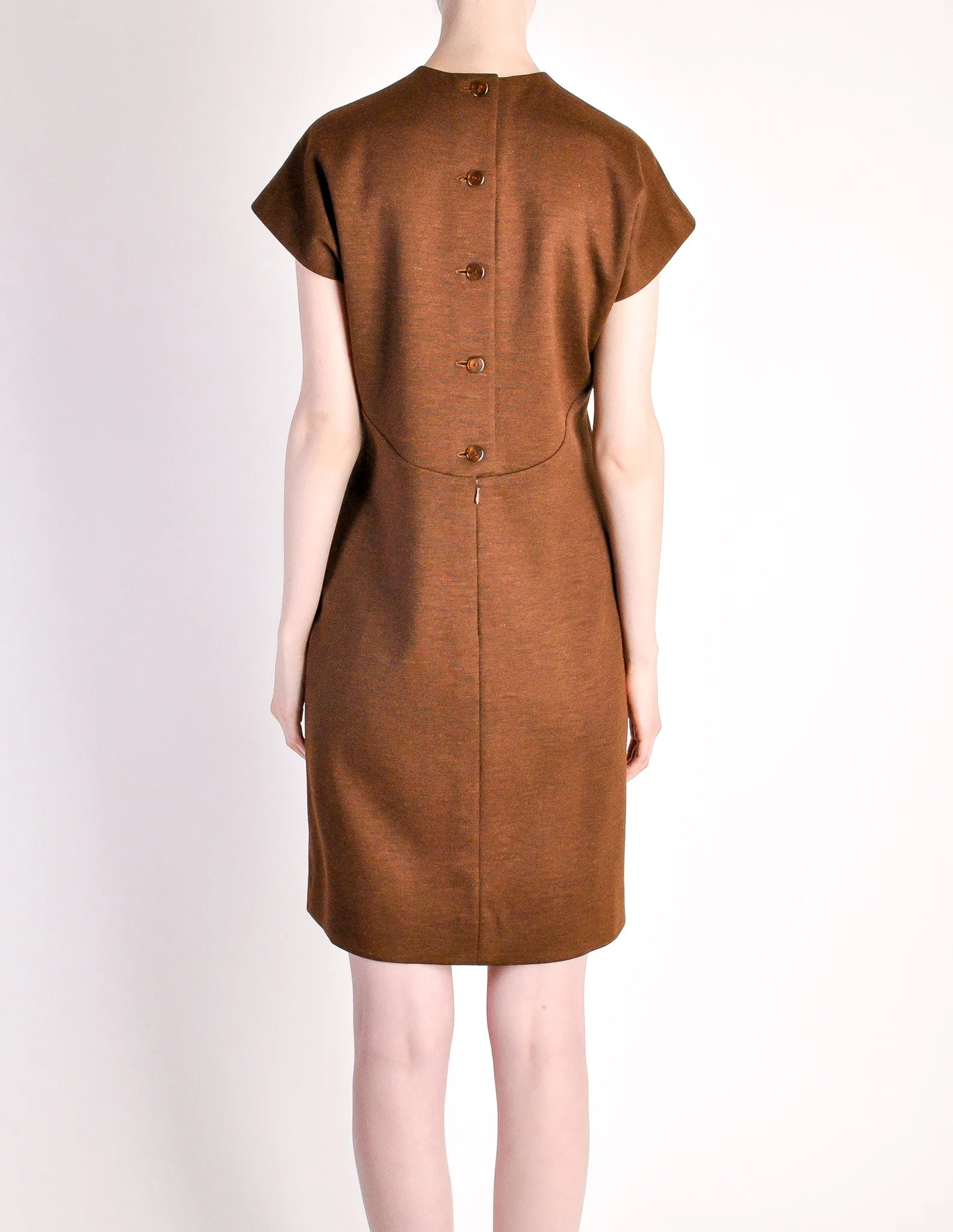 Geoffrey Beene Vintage Brown Wool Dress