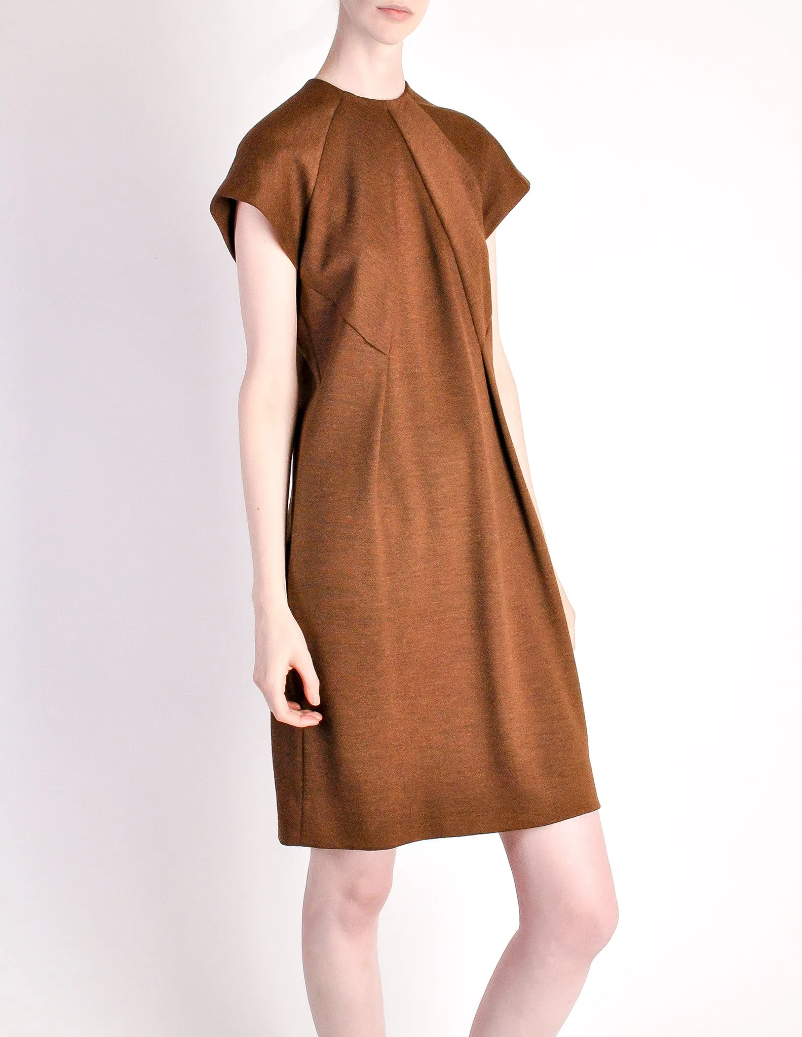 Geoffrey Beene Vintage Brown Wool Dress