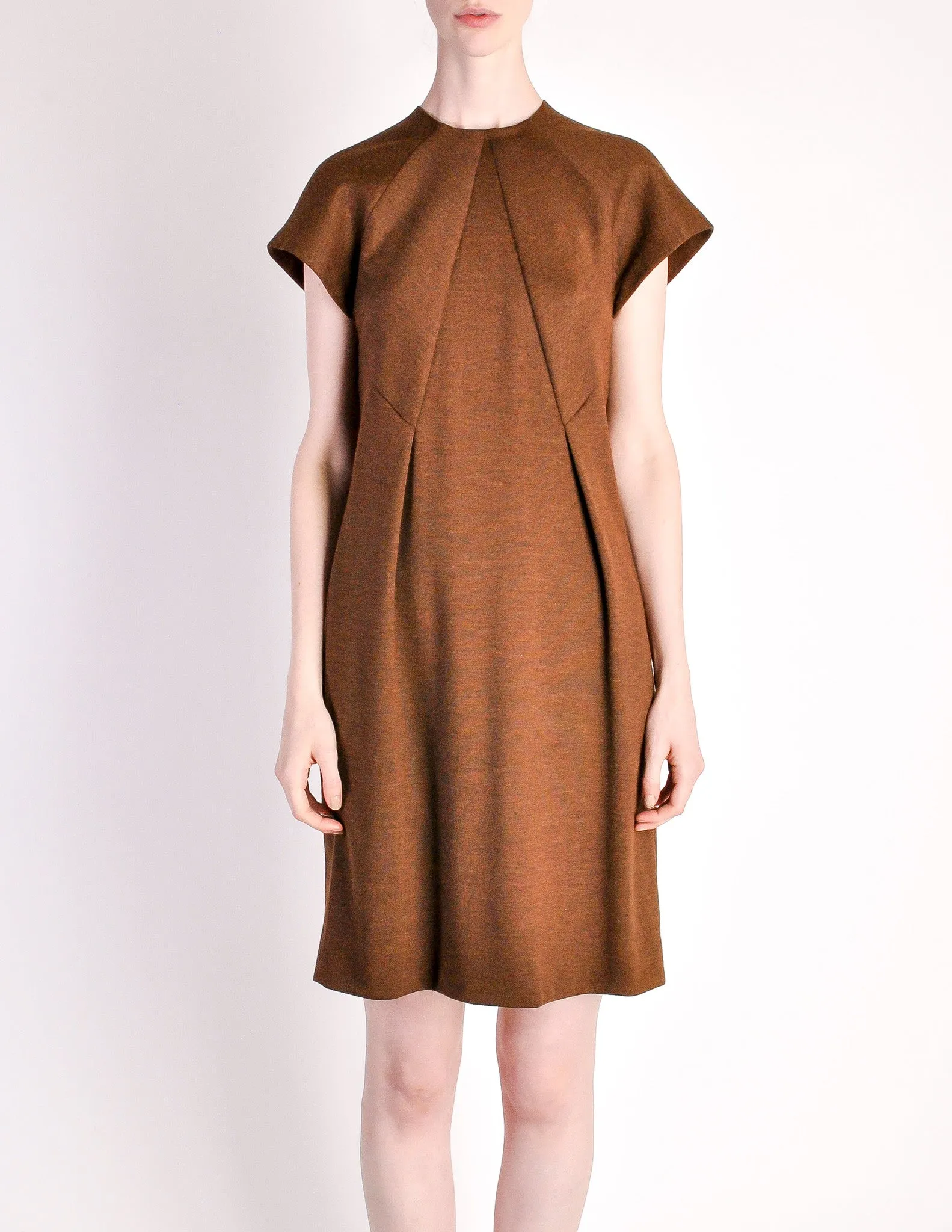 Geoffrey Beene Vintage Brown Wool Dress