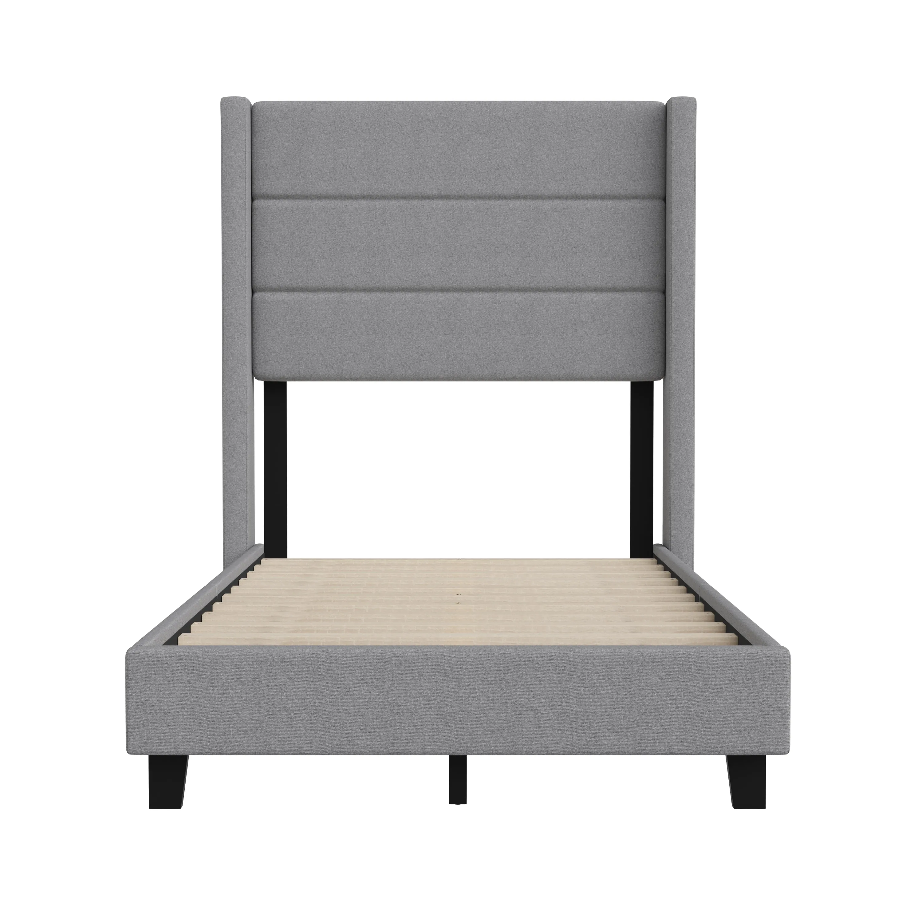 Gray Twin Platform Bed YK-1078-GY-T-GG