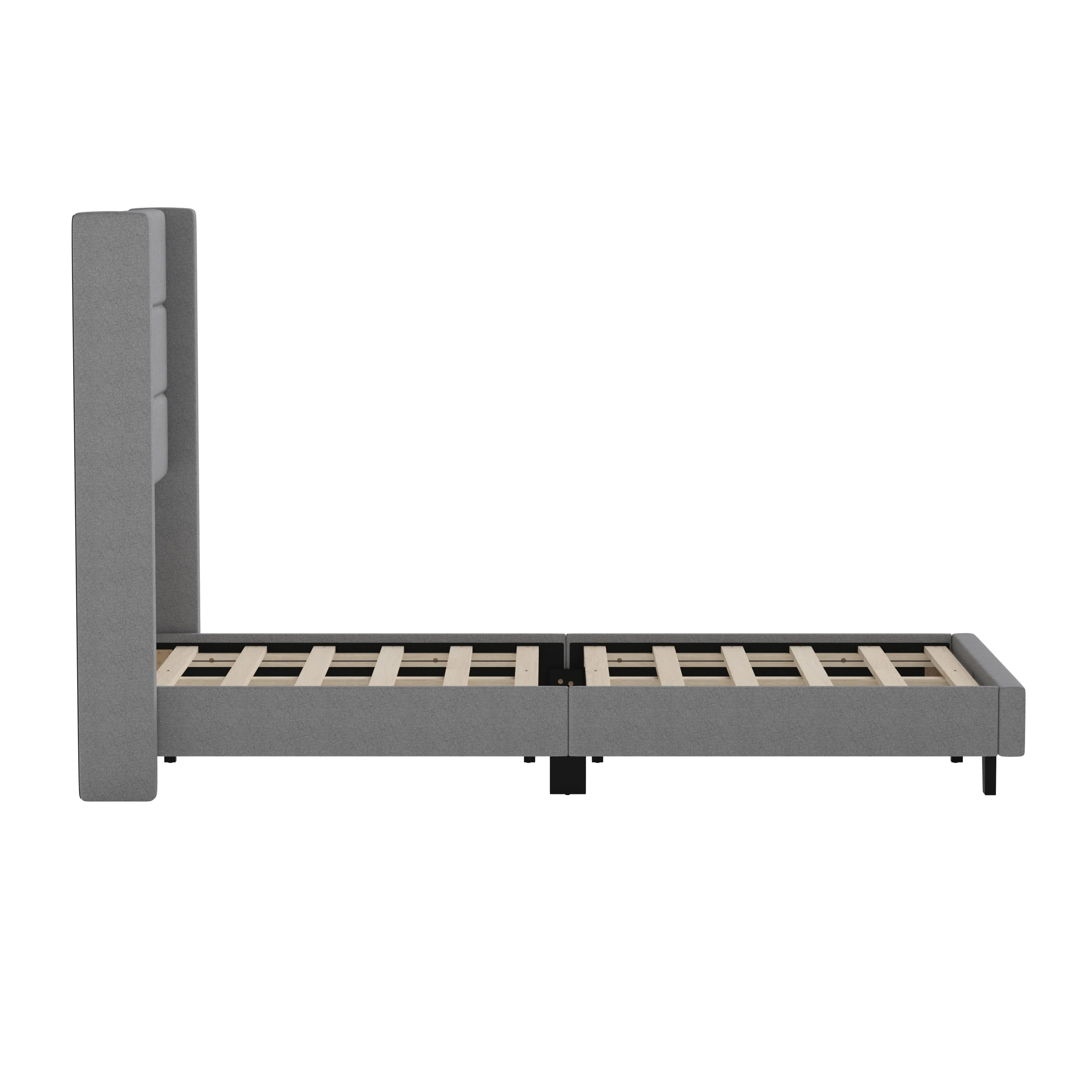 Gray Twin Platform Bed YK-1078-GY-T-GG