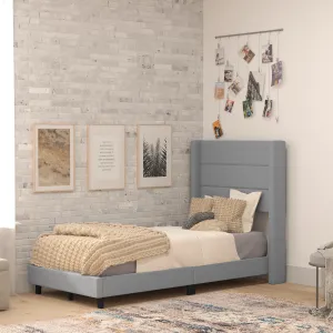 Gray Twin Platform Bed YK-1078-GY-T-GG