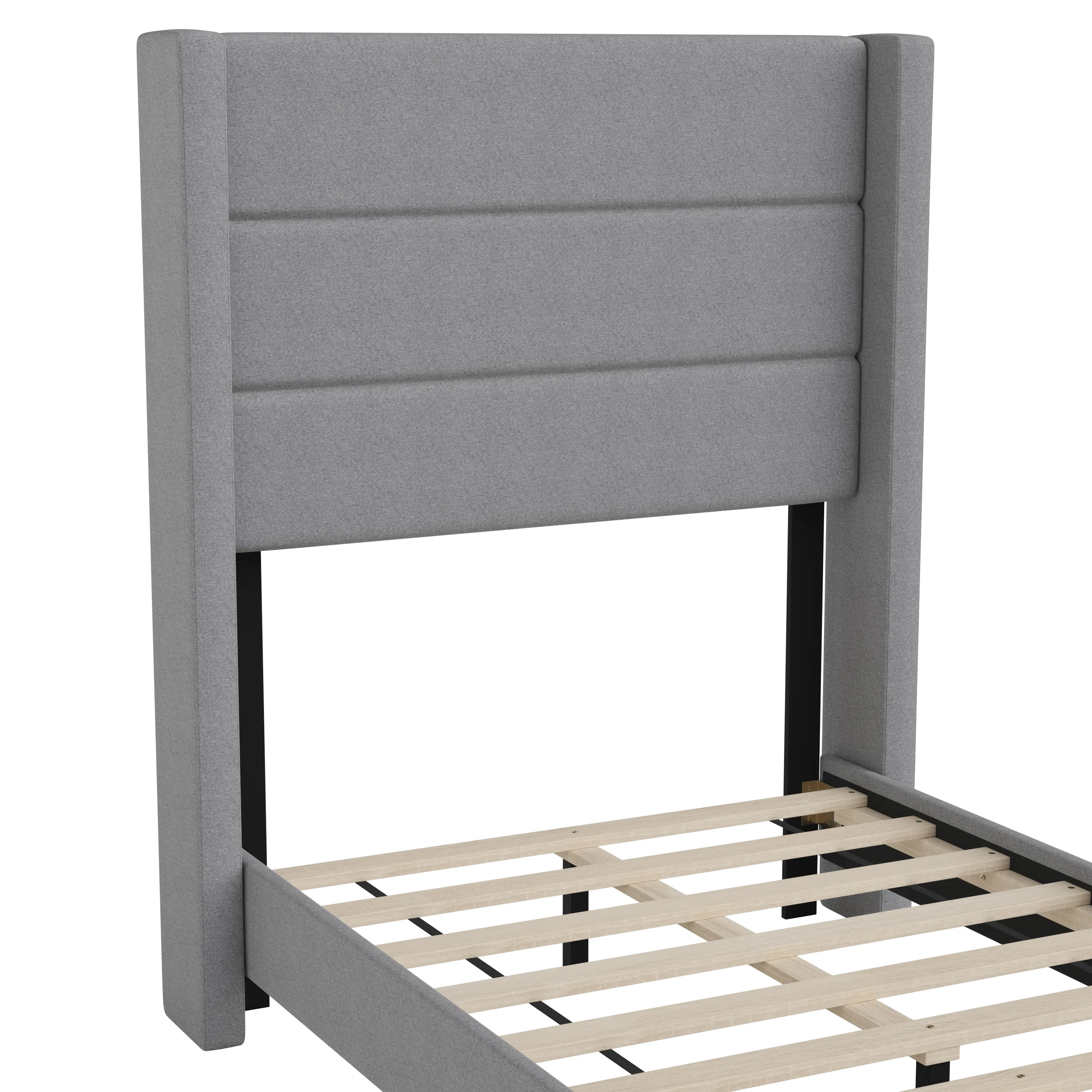 Gray Twin Platform Bed YK-1078-GY-T-GG
