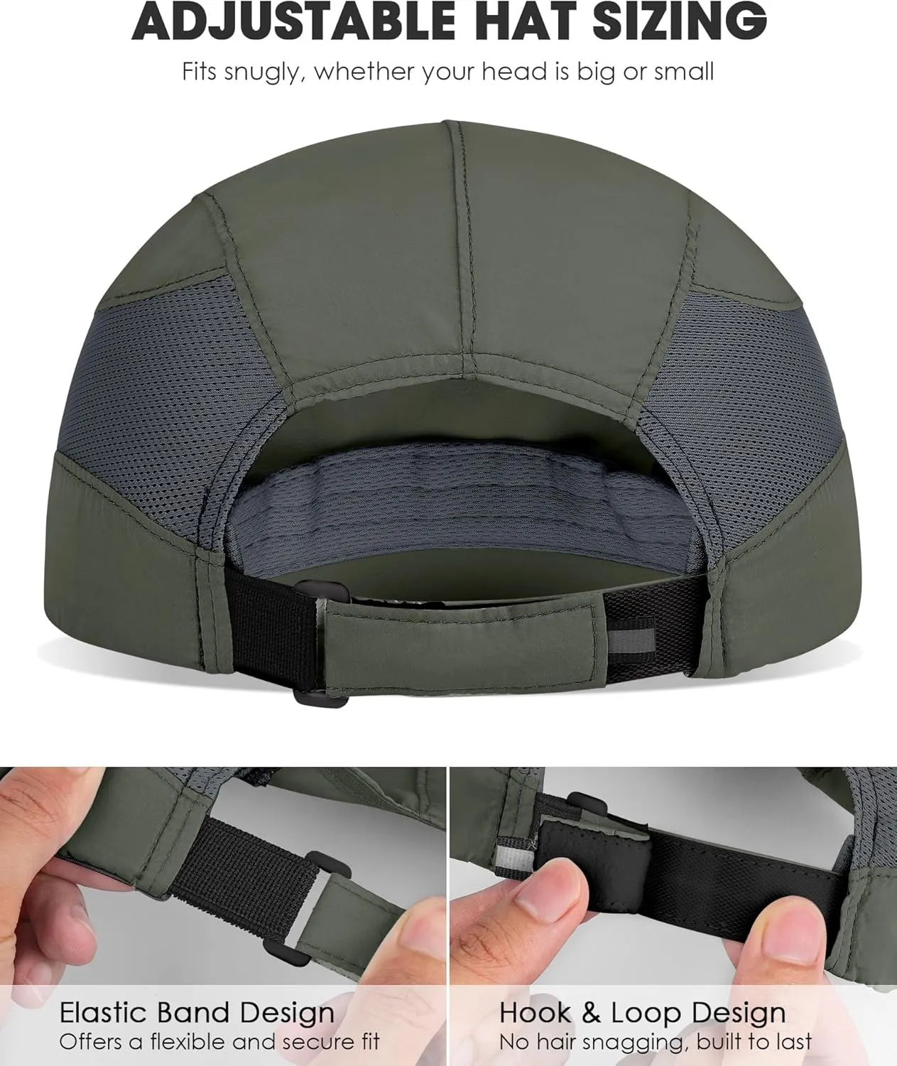 GXCROR Running Hat for Men Women Quick-Dry Baseball Cap UPF50  with Breathable Mesh, Adjustable Hook & Loop for Outdoor