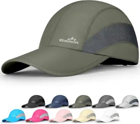 GXCROR Running Hat for Men Women Quick-Dry Baseball Cap UPF50  with Breathable Mesh, Adjustable Hook & Loop for Outdoor