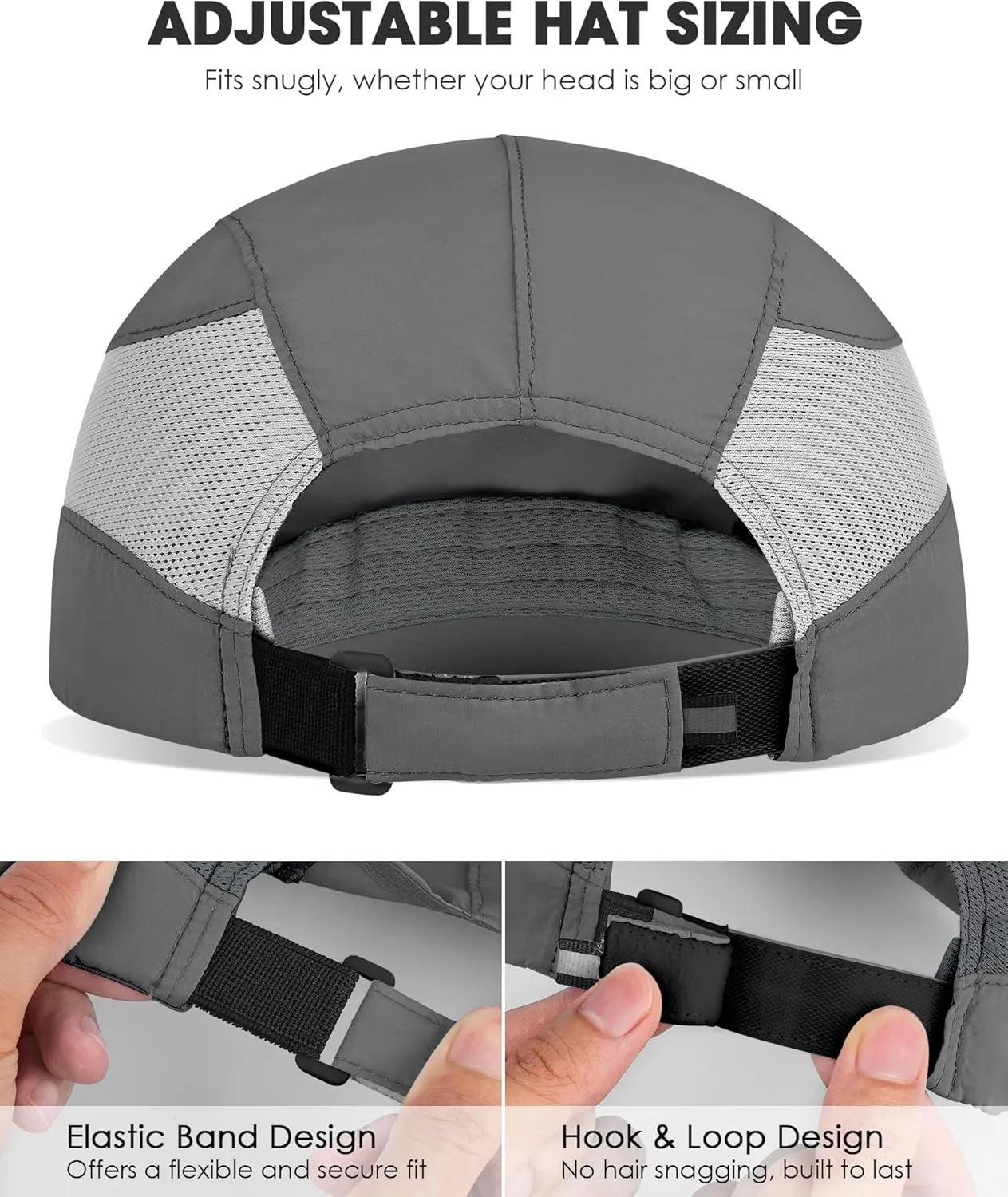 GXCROR Running Hat for Men Women Quick-Dry Baseball Cap UPF50  with Breathable Mesh, Adjustable Hook & Loop for Outdoor