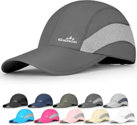 GXCROR Running Hat for Men Women Quick-Dry Baseball Cap UPF50  with Breathable Mesh, Adjustable Hook & Loop for Outdoor