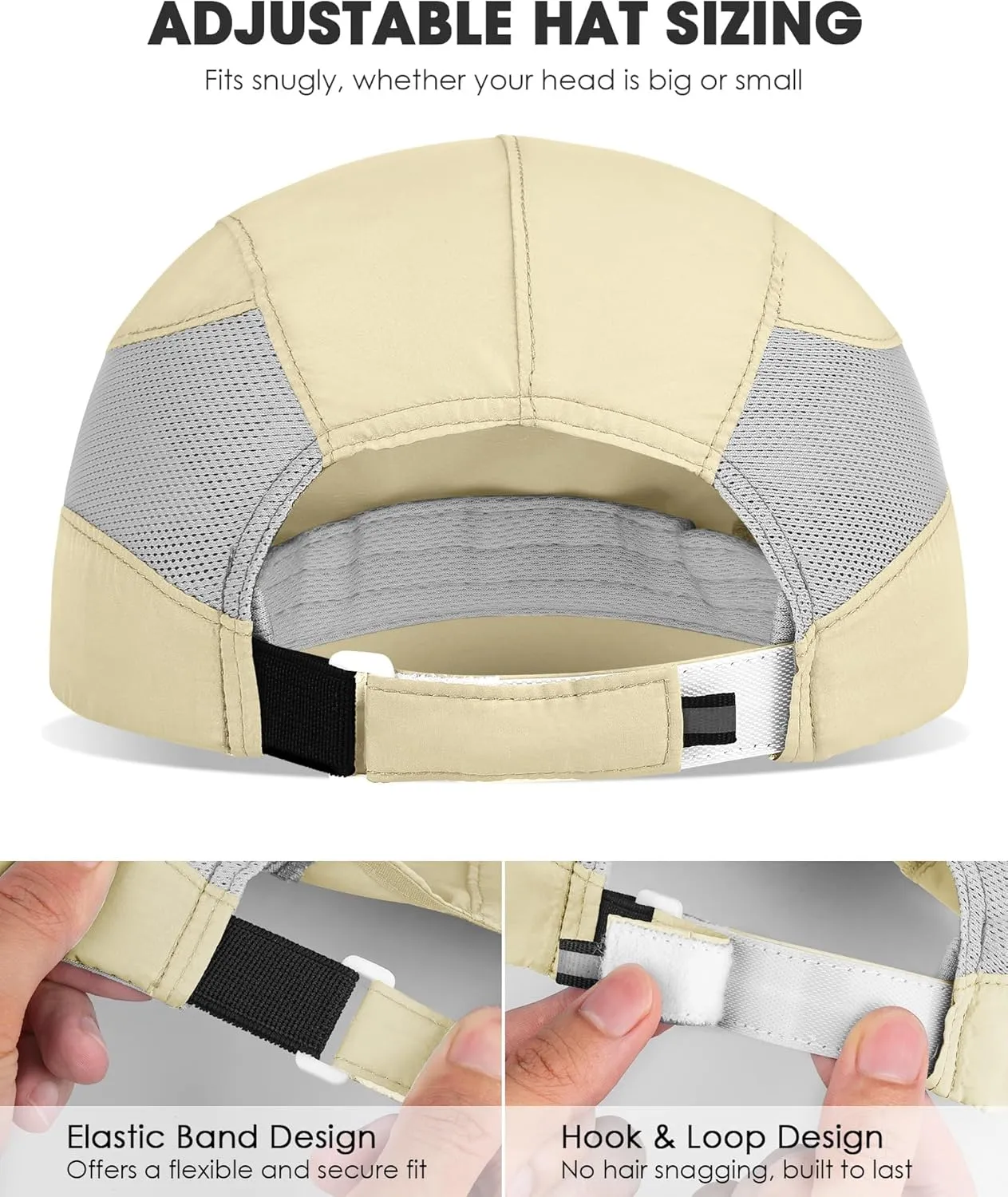 GXCROR Running Hat for Men Women Quick-Dry Baseball Cap UPF50  with Breathable Mesh, Adjustable Hook & Loop for Outdoor