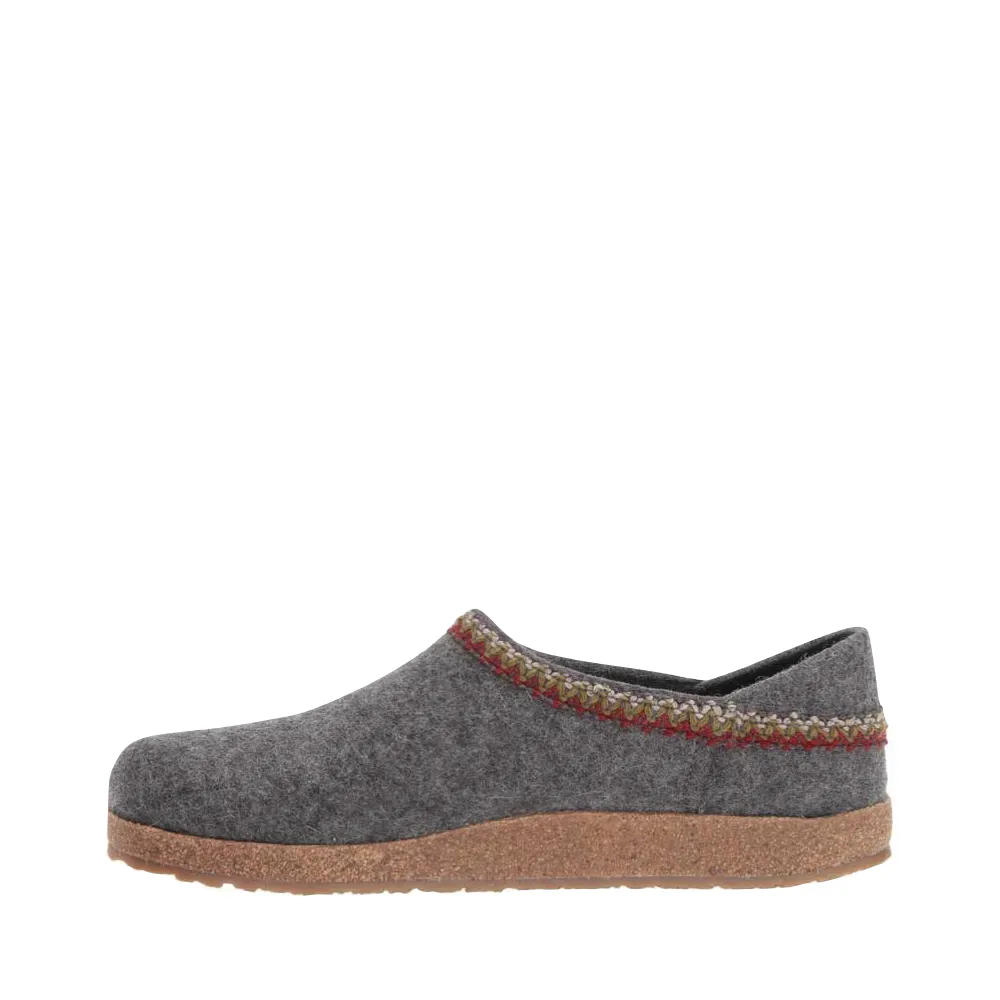 Haflinger Zigzag Closed Heel Wool Clog (Grey)