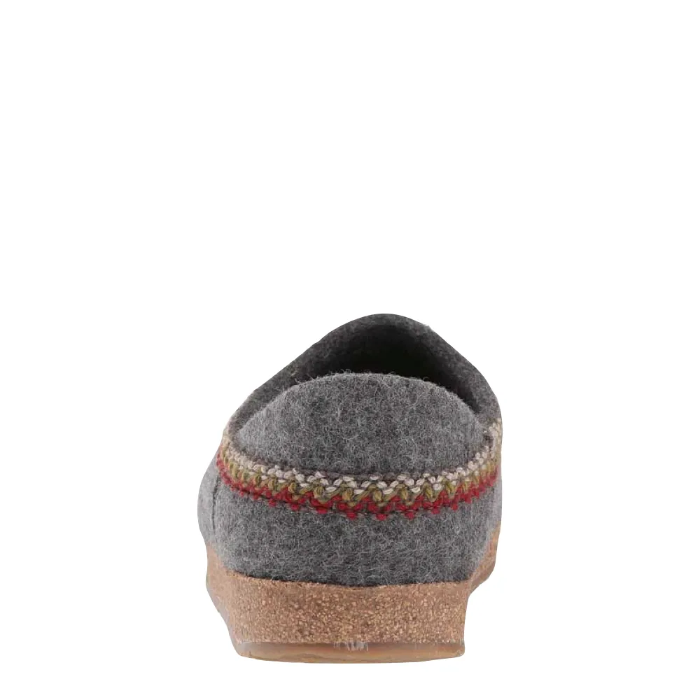 Haflinger Zigzag Closed Heel Wool Clog (Grey)