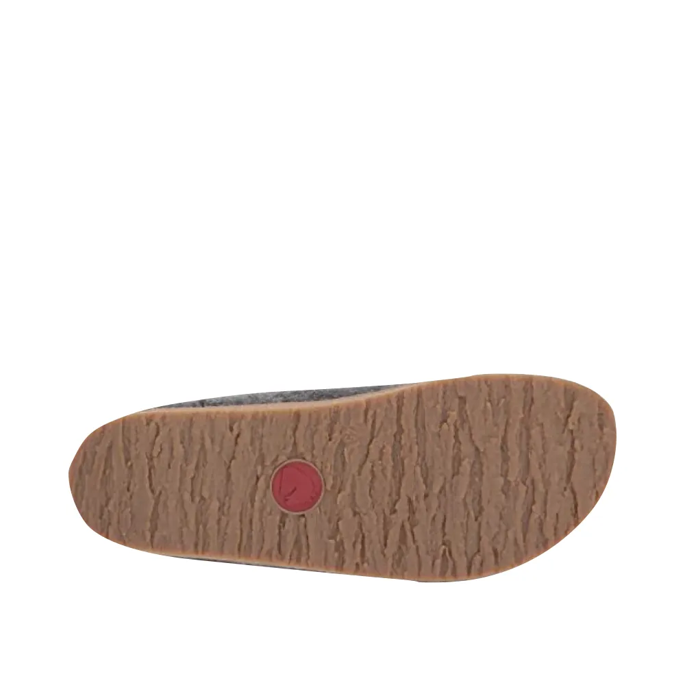 Haflinger Zigzag Closed Heel Wool Clog (Grey)