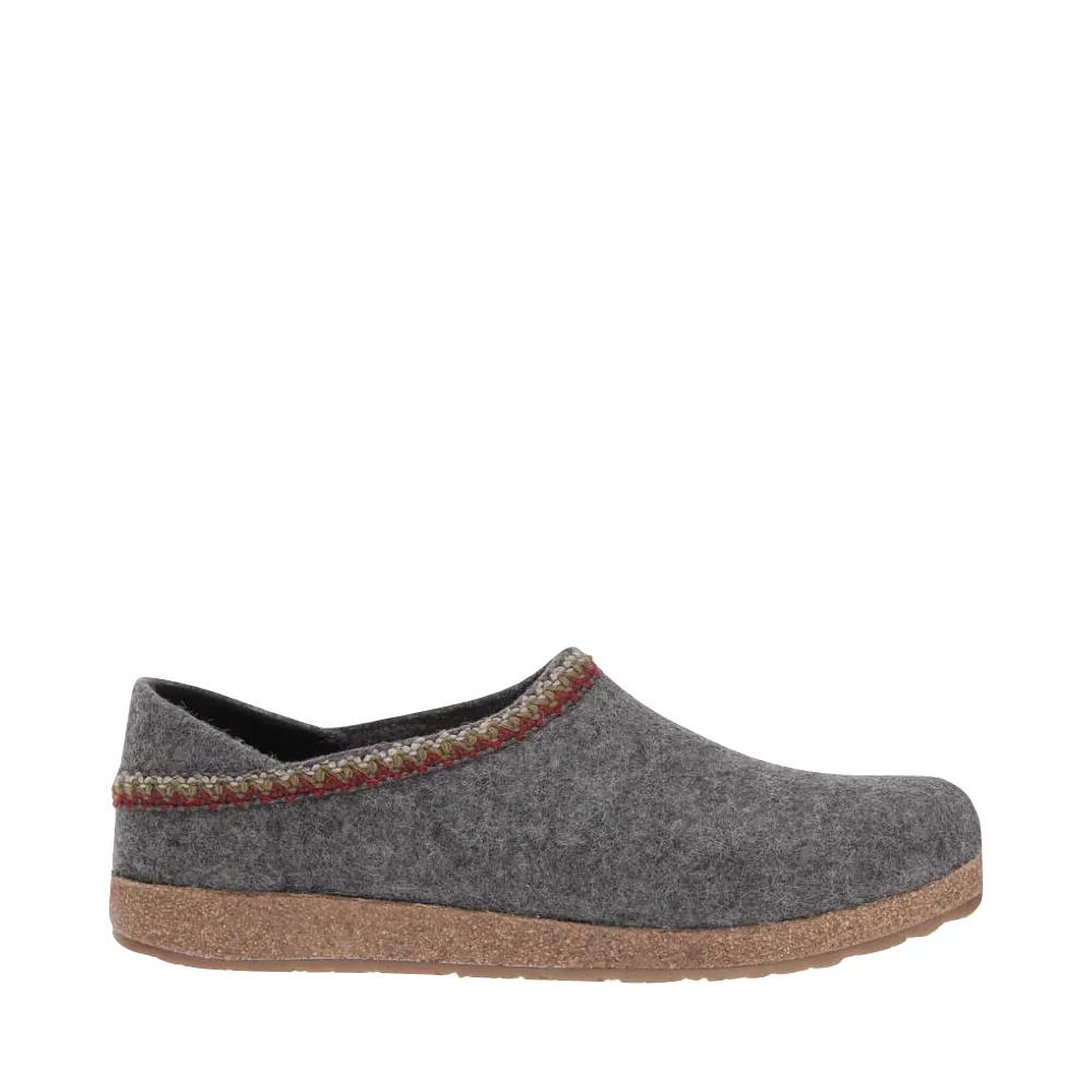 Haflinger Zigzag Closed Heel Wool Clog (Grey)