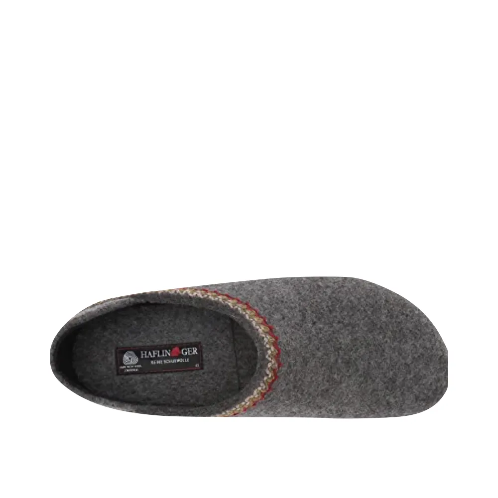 Haflinger Zigzag Closed Heel Wool Clog (Grey)
