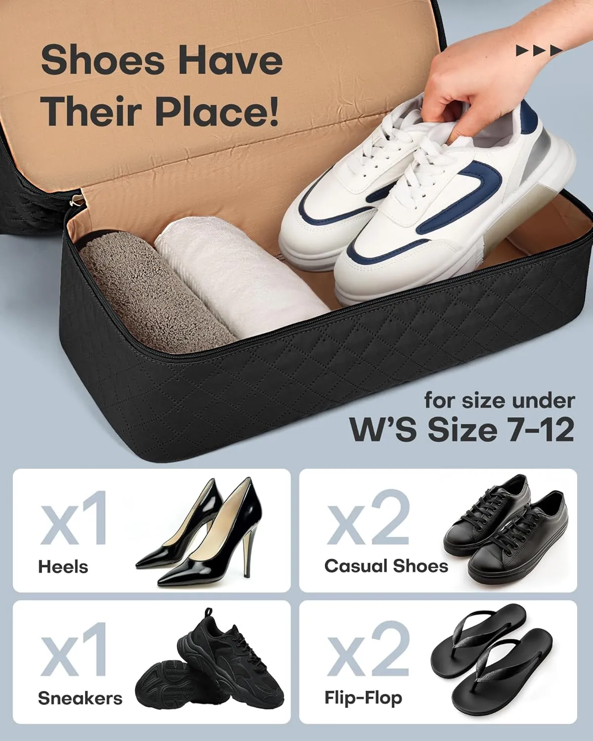 HOTOR Travel Duffel Bag - Weekender Bags for Women, Carry On Overnight Bag with Shoe Compartment, with Toiletry Bag for Travel Essentials and Travel Accessories, Black, 13.4"??17.3"??7.9"