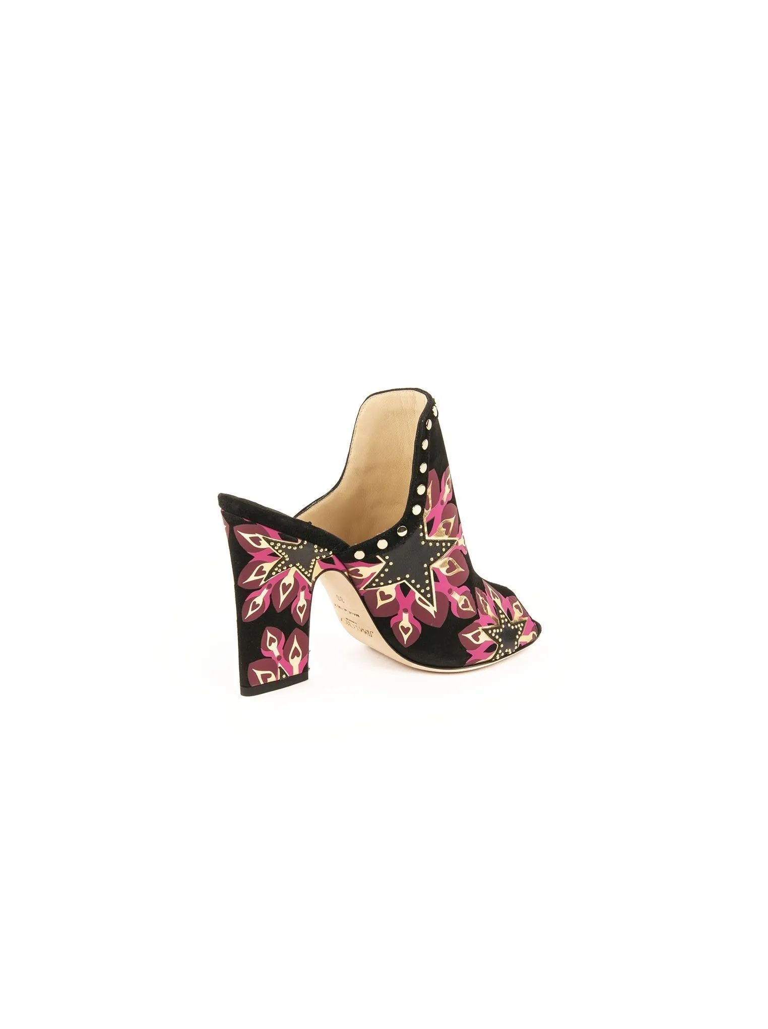 Hustle 100 Embellished Suede Mules - Black / Multi