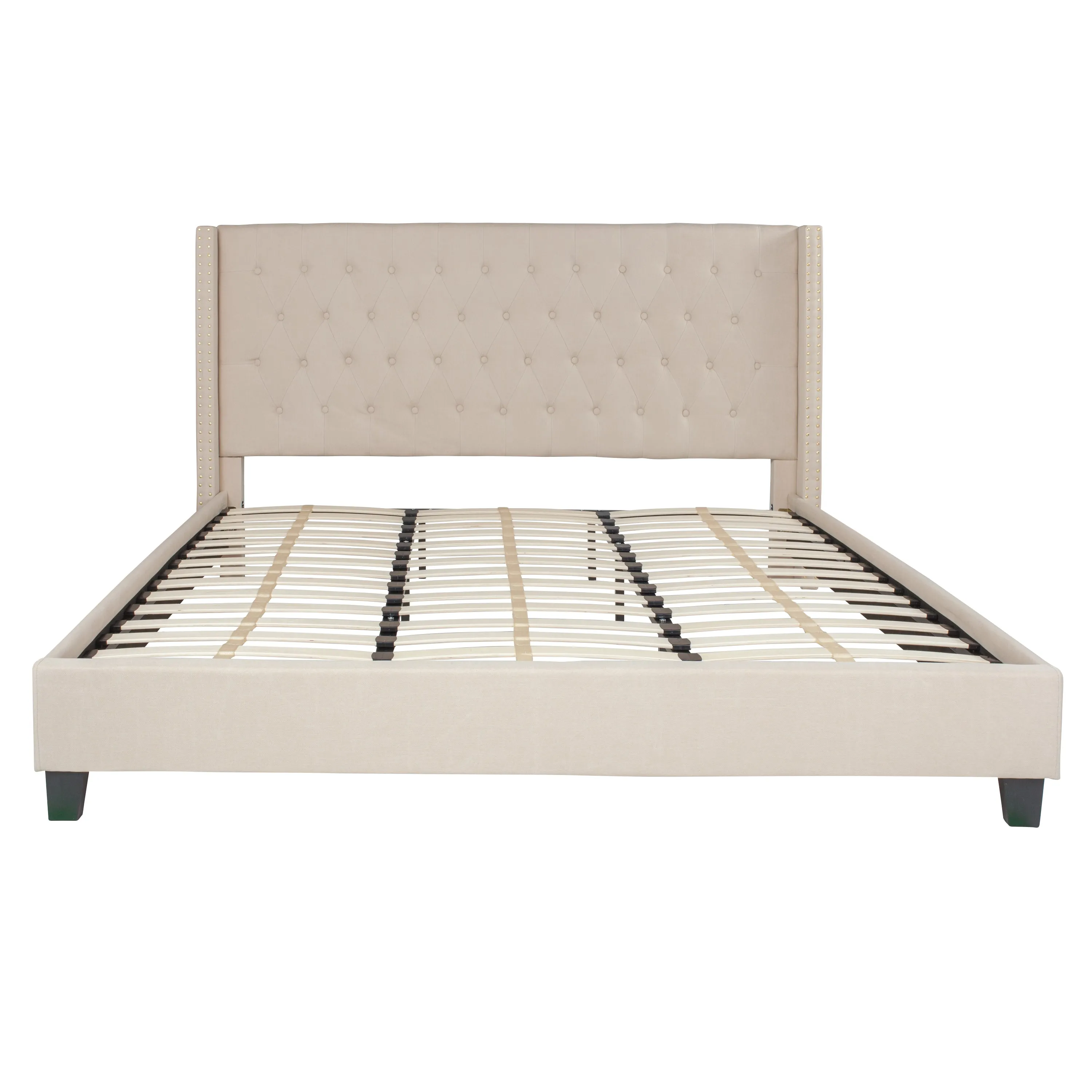 King Platform Bed-Beige HG-36-GG