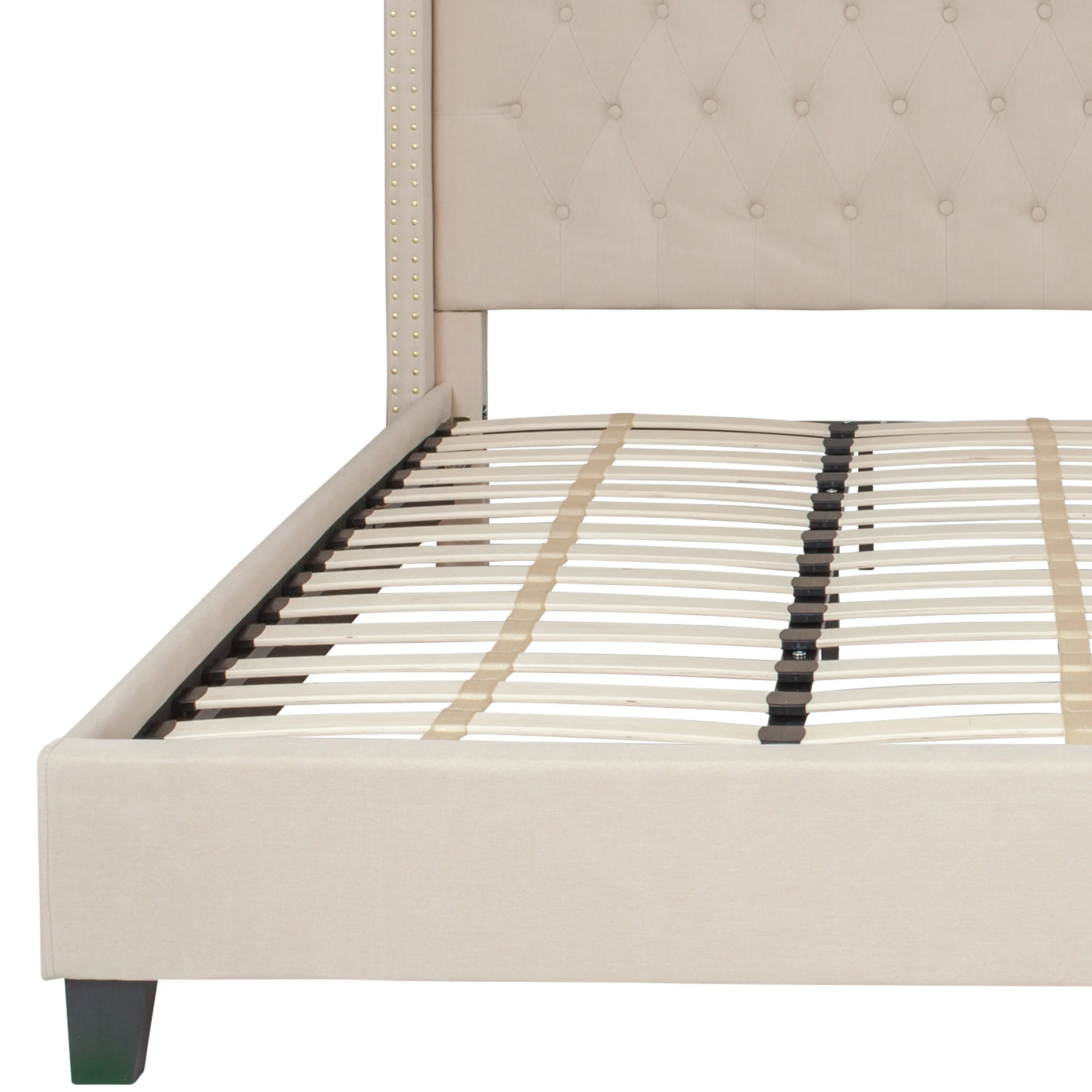 King Platform Bed-Beige HG-36-GG