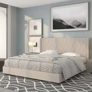 King Platform Bed-Beige HG-36-GG
