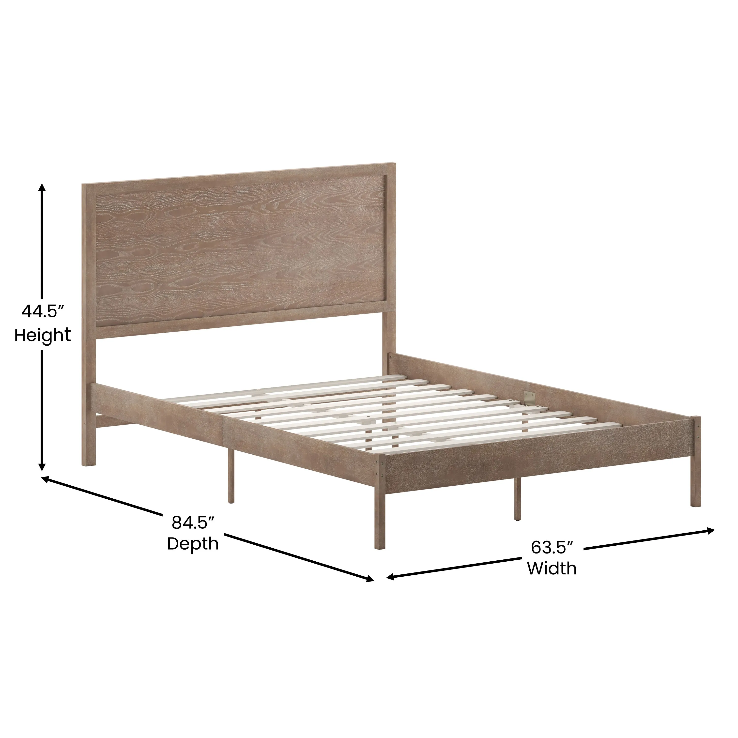 Light Brown Queen Platform Bed MG-09004QB-Q-OAK-GG