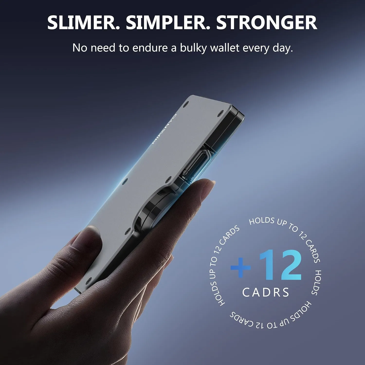 Minimalist Aluminum Wallet for Husband from Wife, Front Pocket Card Holder, Slim RFID Blocking Metal Money Clip, Mens Personalized Engraved Gifts for Anniversary Christmas Birthday Valentines