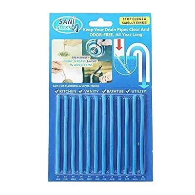 Pack of 12 Sani Sticks Drain Cleaner