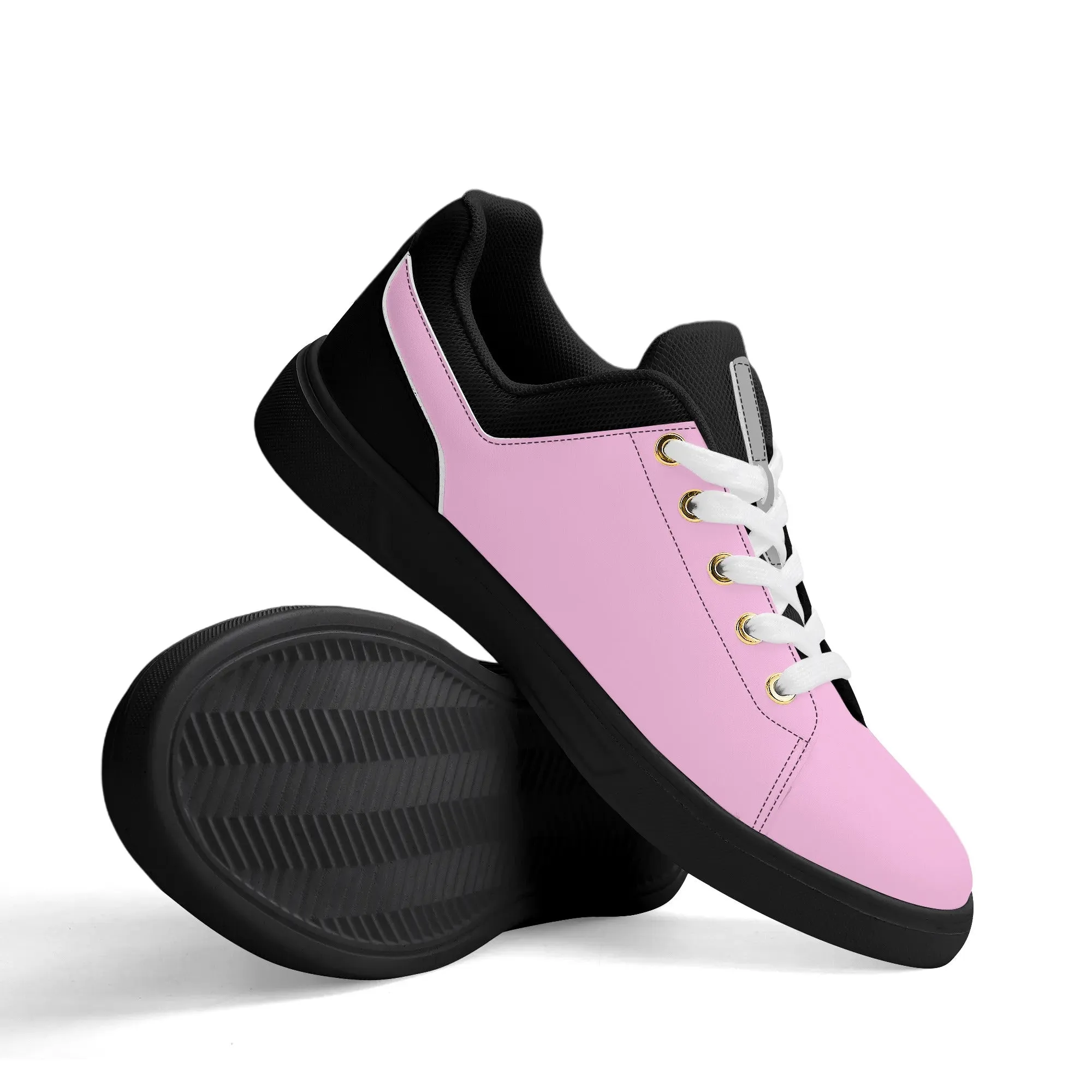 Pink Unisex Lightweight Brand Low Top PU Mesh Skateboard Shoes