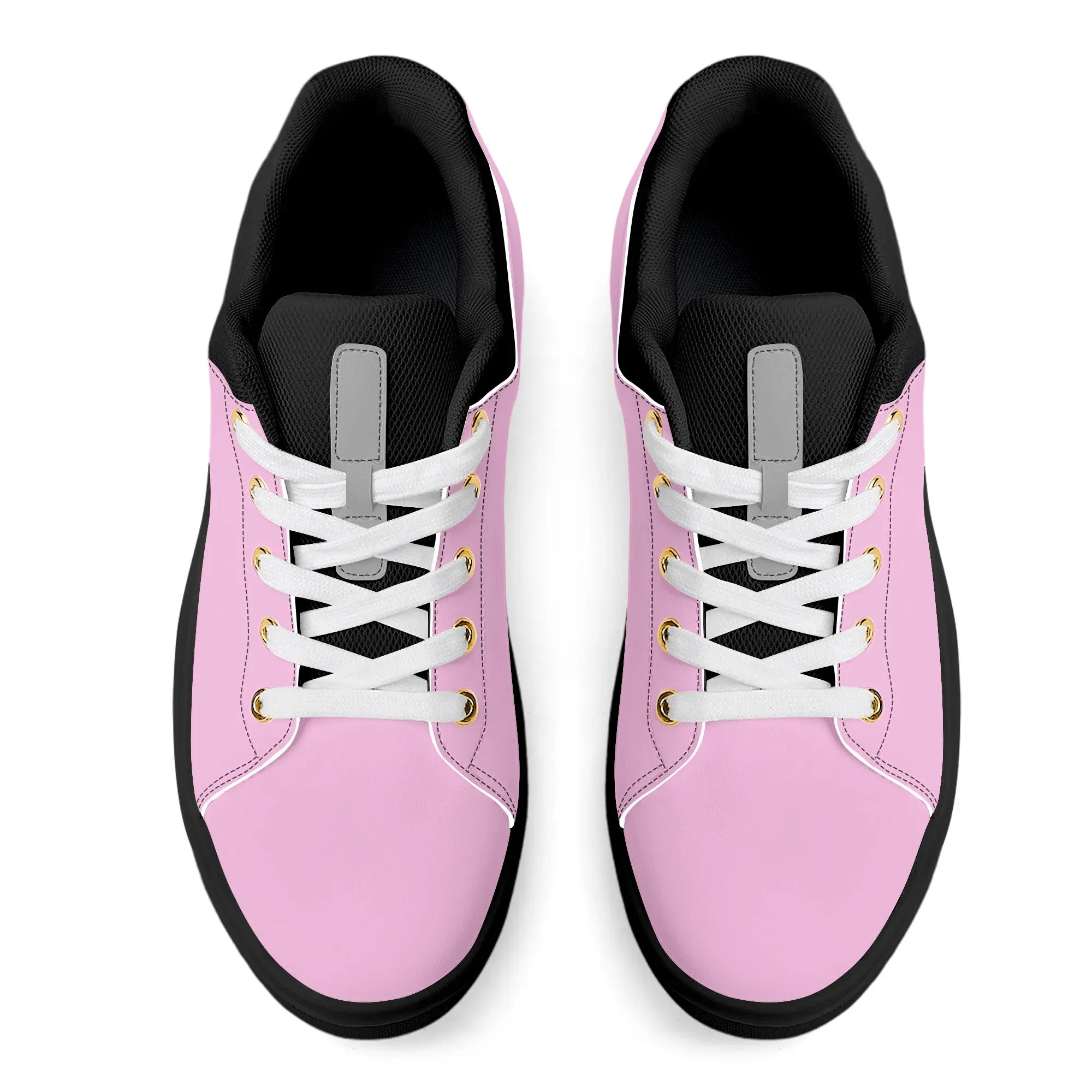 Pink Unisex Lightweight Brand Low Top PU Mesh Skateboard Shoes