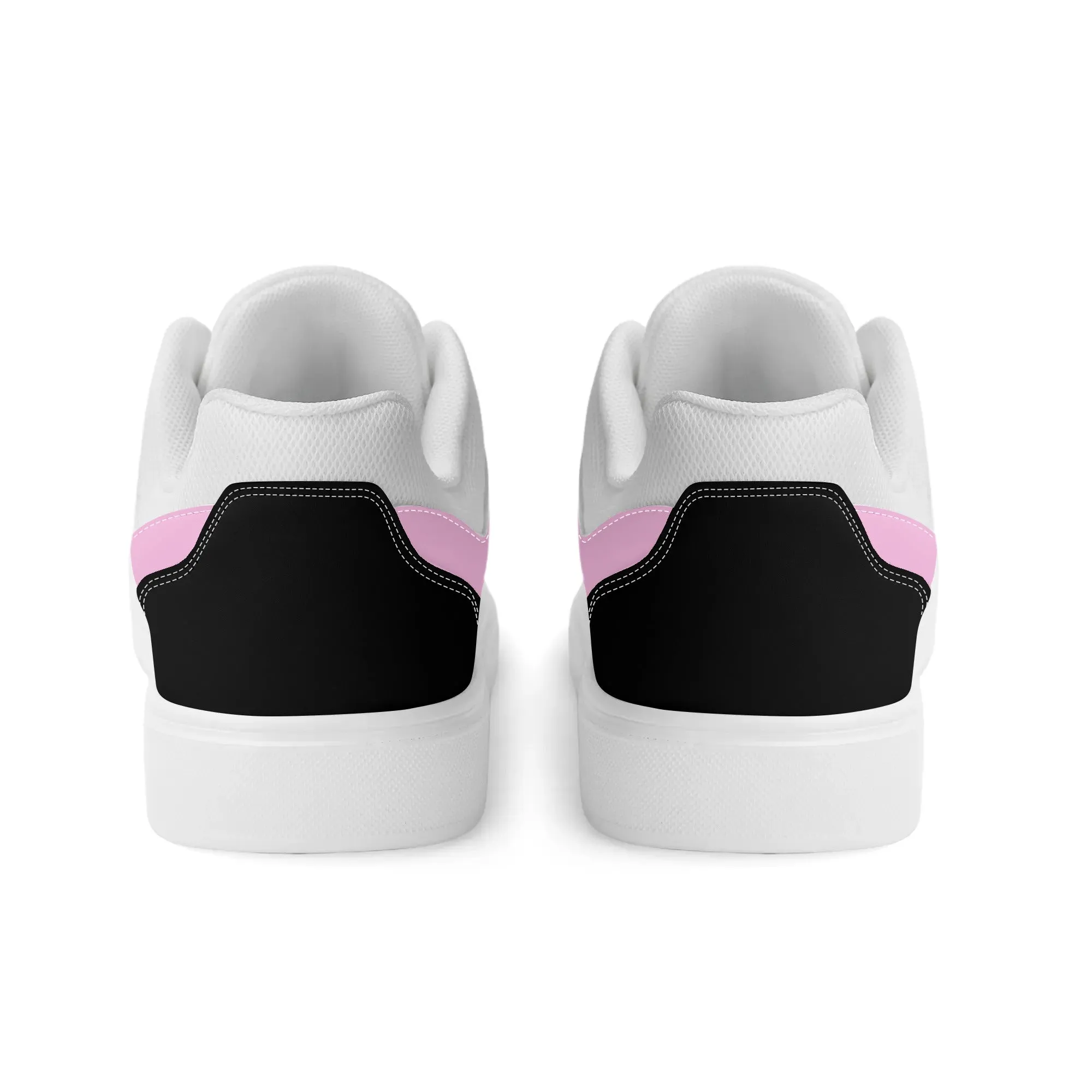 Pink Unisex Lightweight Brand Low Top PU Mesh Skateboard Shoes