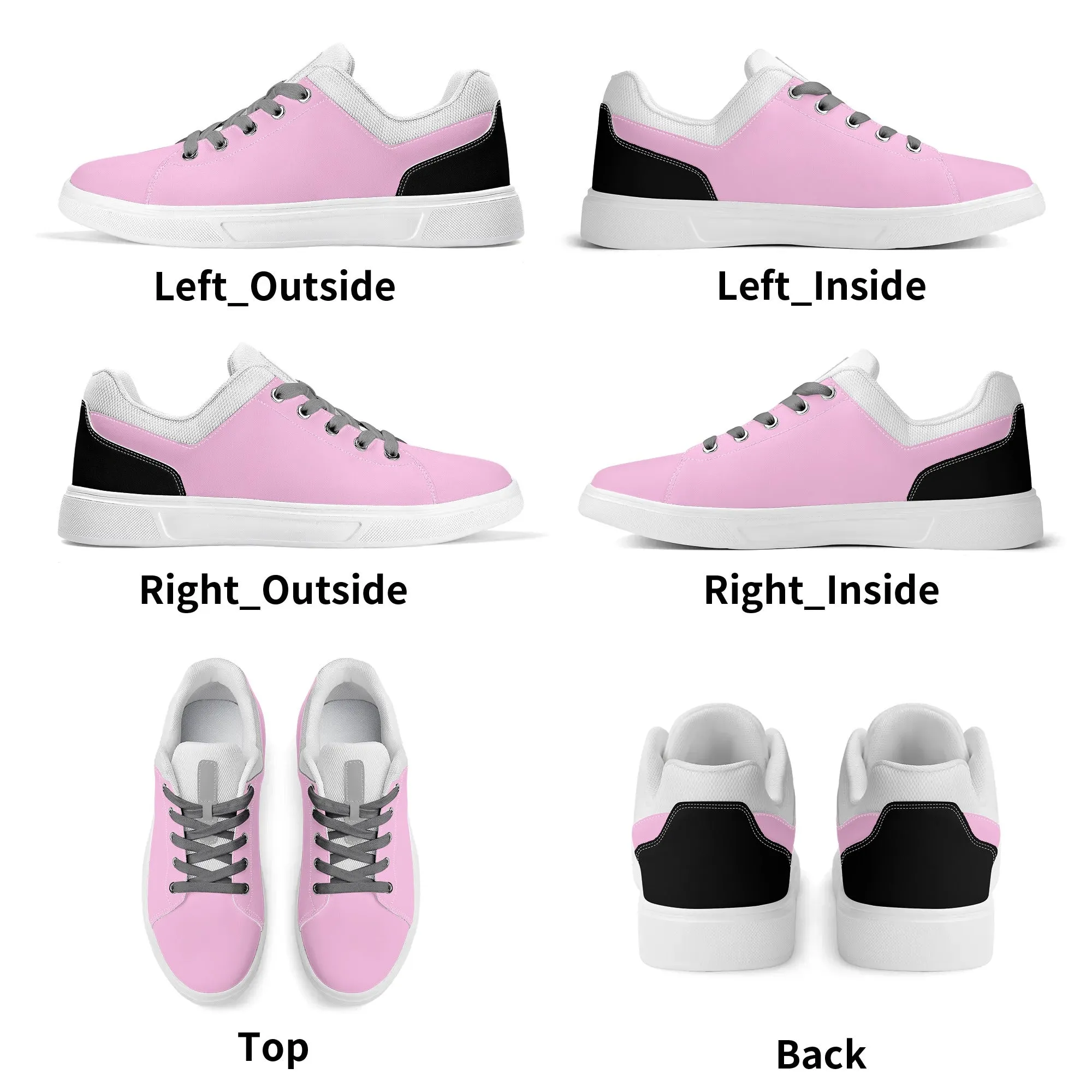 Pink Unisex Lightweight Brand Low Top PU Mesh Skateboard Shoes