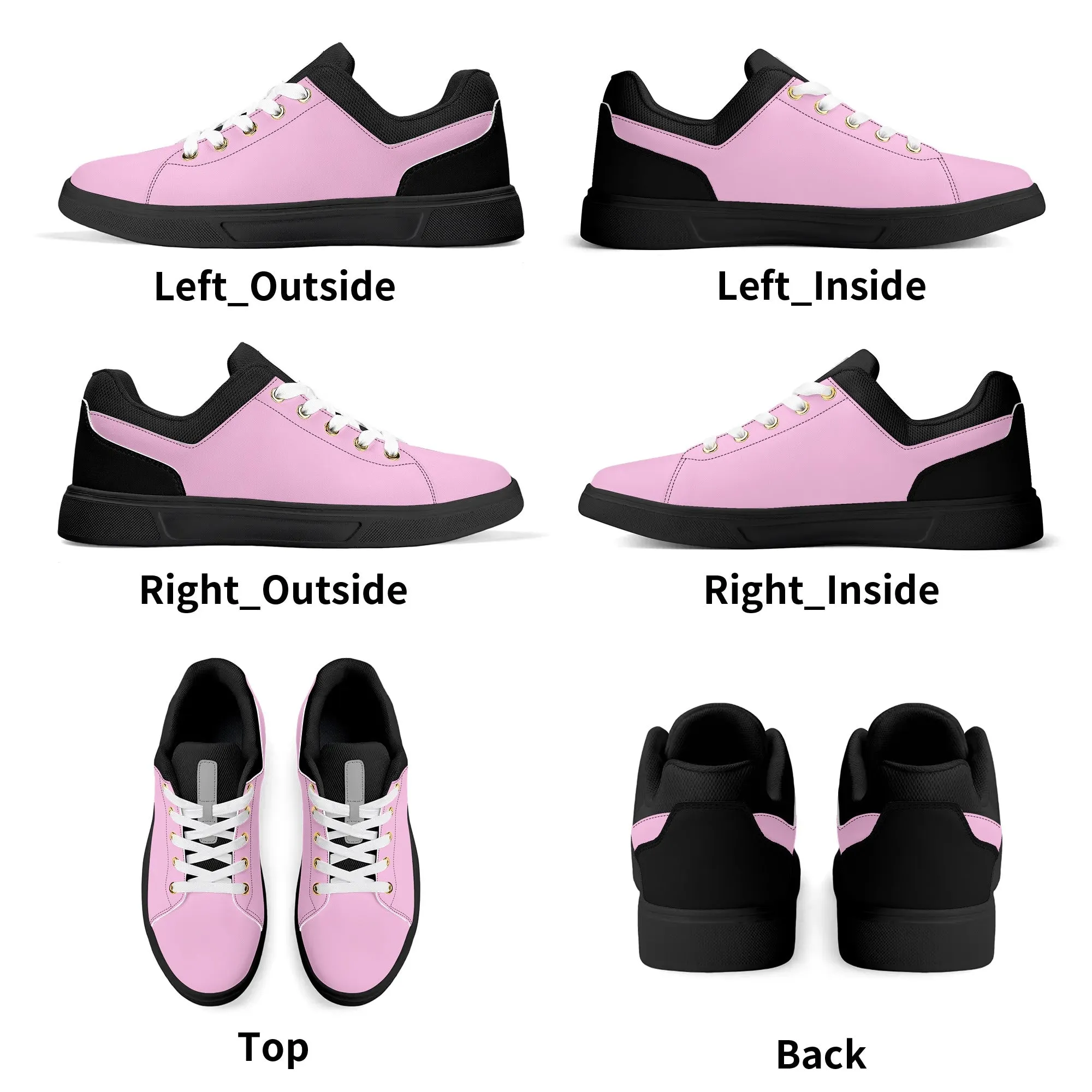 Pink Unisex Lightweight Brand Low Top PU Mesh Skateboard Shoes