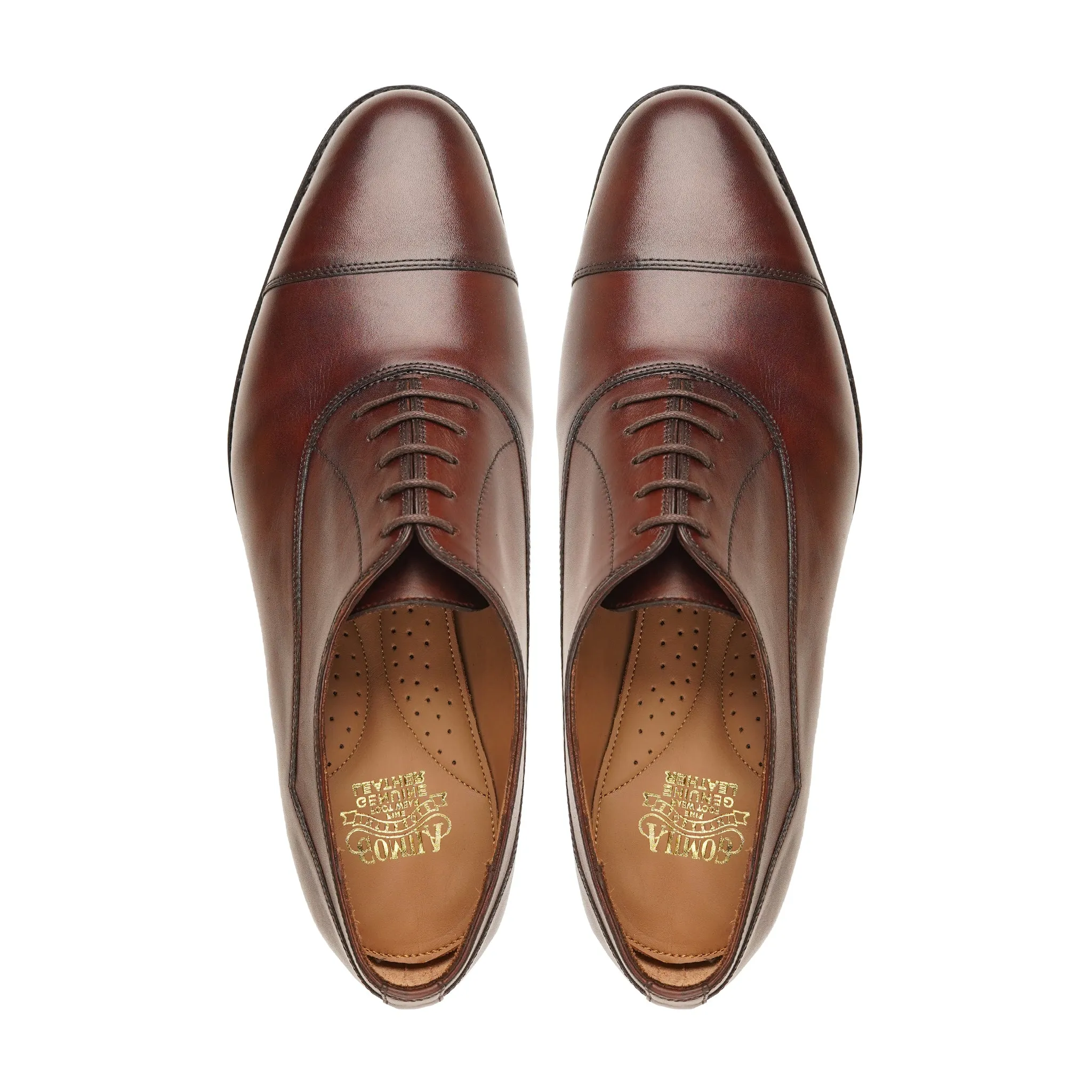 Rosso - Men's Reddish Brown Calf Leather Oxford Shoe