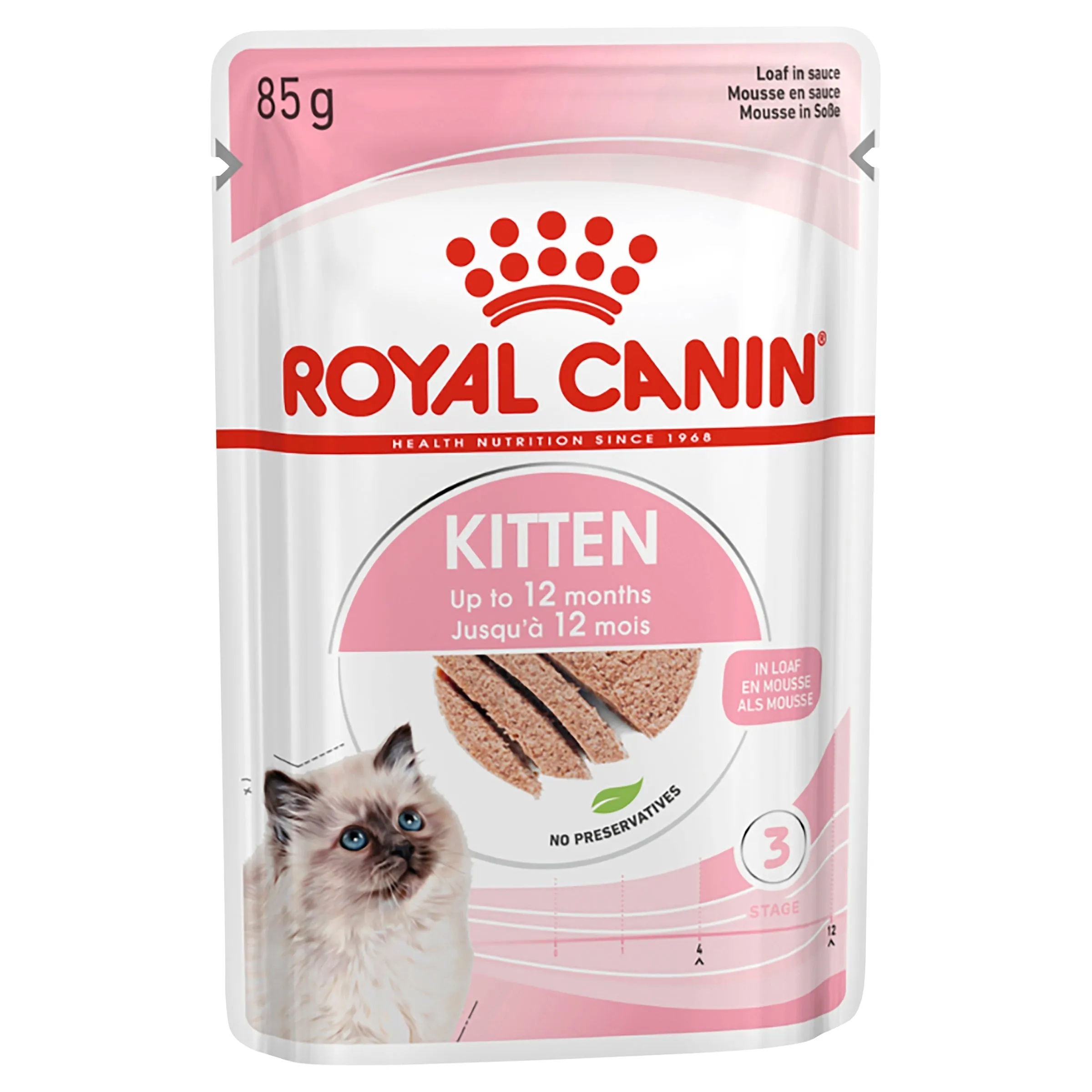 Royal Canin Kitten with Loaf Wet Food Pouches 85g x 12