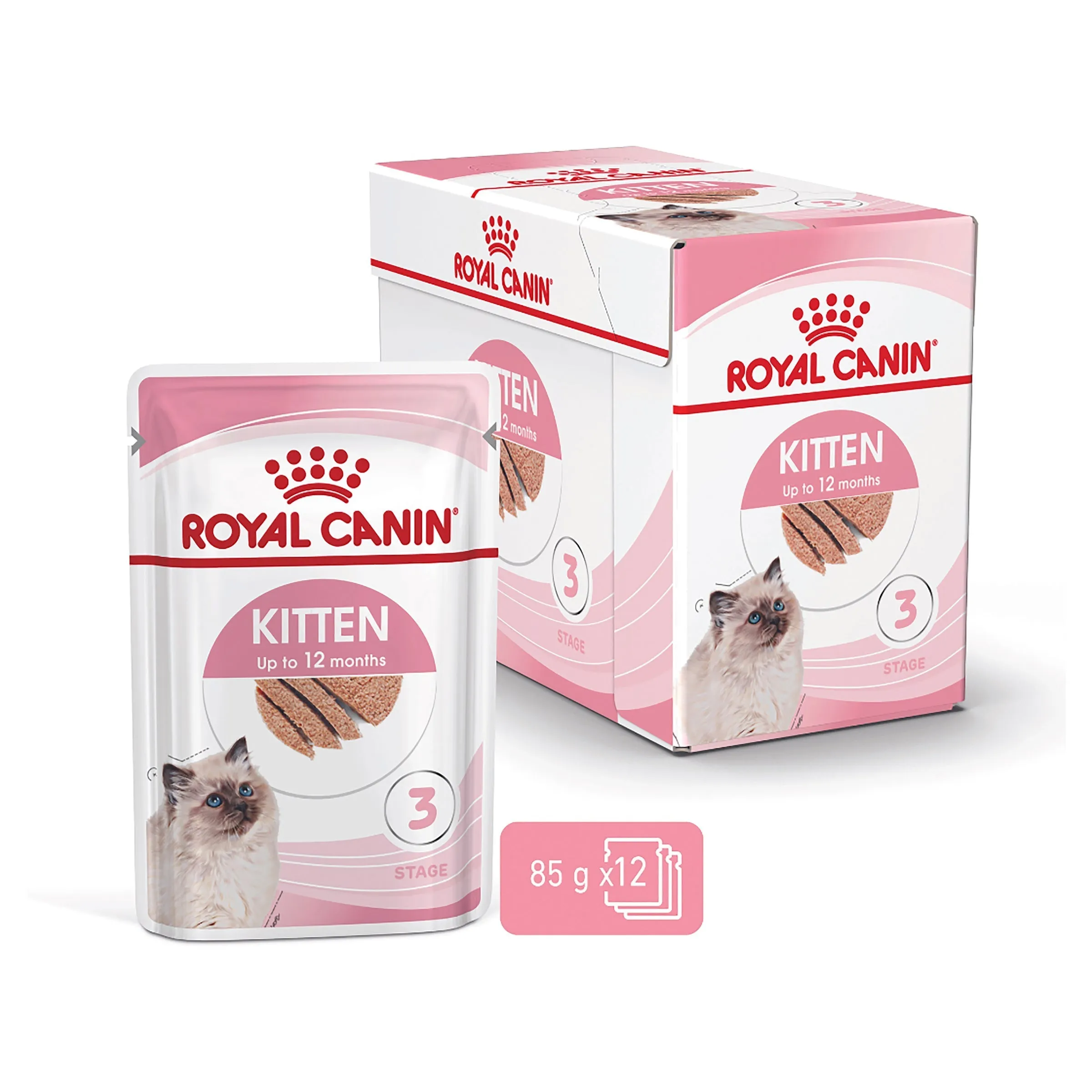 Royal Canin Kitten with Loaf Wet Food Pouches 85g x 12